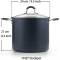 Black Hard Anodized Non Stick Stock Pot Tempered Glass Lid, Aluminum Build, Induction and Gas Compatible Manufacturers, Suppliers in Delhi