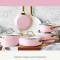 Blush Pink High-Quality Hard Anodized Cookware Nonstick Set, PFAS-Free, Gas and Electric Stovetop Ready Manufacturers, Suppliers in Gota