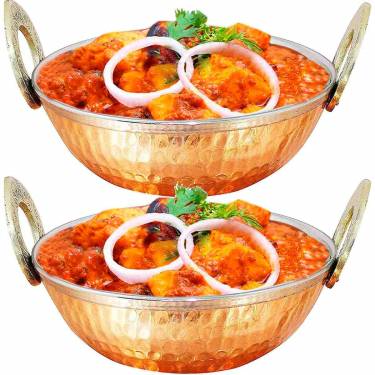 Cast Iron Copper Non Stick Kadhai with Long Lasting Brown Coating and Easy to Clean Dishwasher Safe Manufacturers, Suppliers in Surat
