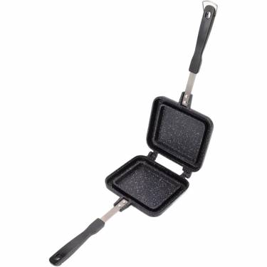Double-Sided Flip Frying Pan Black Stainless Steel, Nonstick Coating, Gas Stovetop Compatible Manufacturers, Suppliers in Delhi