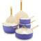 Durable and Stylish Periwinkle Hard Anodized Cookware Set PFAS-Free Non stick, Gas Compatible, Stainless Steel Handles Manufacturers, Suppliers in Gota