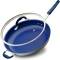 Elegant White and Blue Non-Stick Frying Pan Lightweight Aluminum Skillet for Smooth Induction Manufacturers, Suppliers in Prahlad Nagar