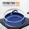 Elegant White and Blue Non-Stick Frying Pan Lightweight Aluminum Skillet for Smooth Induction Manufacturers, Suppliers in Prahlad Nagar