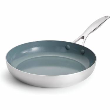 Gray Ceramic Nonstick Stainless Steel Frying Pan PFOA and PFAS Free, Perfect for Low-Oil Cooking Manufacturers, Suppliers in Delhi