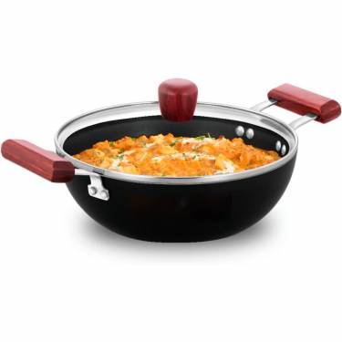 Heat Resistant Stainless Steel Non Stick Kadhai for Smooth Surface Induction Cooking with Wooden Handle Manufacturers, Suppliers in Surat