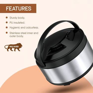 Large Stainless Steel Thermal Casserole – 2500 ml Perfect for Serving Manufacturers, Suppliers in Ghaziabad