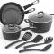 Modern Black Nonstick Aluminum Cookware Set Oven and Induction Safe, Easy-Clean Dishwasher Friendly Manufacturers, Suppliers in Punjab