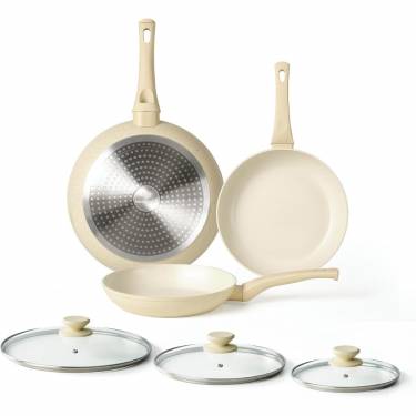 Modern Cream White Non Stick Cookware Set with Even Heat Distribution and Scratch-Resistant Coating Manufacturers, Suppliers in Delhi