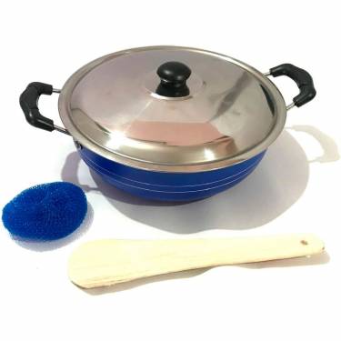 Multipurpose Non Stick Kadhai – Ergonomic Design with Durable Glass Lid Elegant Blue Finish Manufacturers, Suppliers in Surat