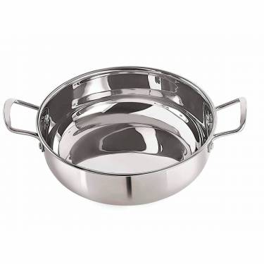 Multipurpose Stainless Steel Kadai Deep Frying Pan, Mirror Polished, Induction and Gas Stove Compatible Manufacturers, Suppliers in Delhi