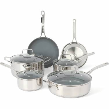 Non-Stick Stainless Steel Cookware with Durable Ceramic Coating and Heat-Resistant Handles Manufacturers, Suppliers in Delhi