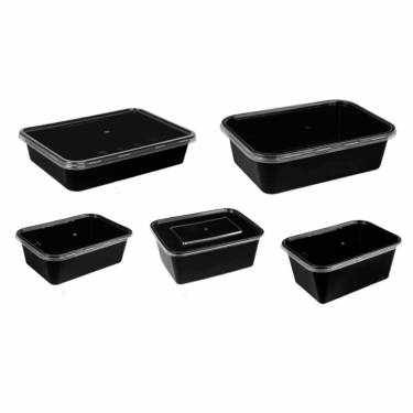 Plastic Food Container – 250 mL Black Round Shape Secure Box Pack Manufacturers, Suppliers in Rajkot