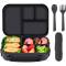 Portable and Leakproof Meal Prep Plastic Lunch Box Secure Locking Clips, Spoon, Fork and Removable Sections Manufacturers, Suppliers in Delhi