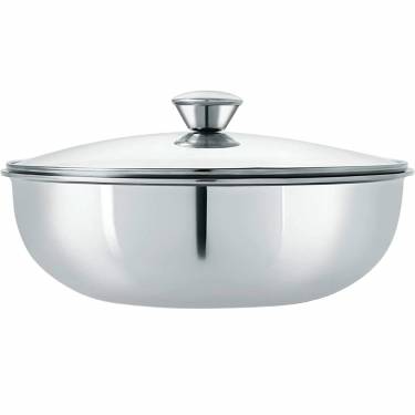 Premium Stainless Steel Kadai Silver Deep Frying and Cooking Pan with Secure Lid for Kitchen Use Manufacturers, Suppliers in Delhi