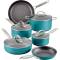 Premium Teal Hard Anodized Cookware Set Non-Stick, Oven Safe, Gas Stovetop Compatible with Glass Lids Manufacturers, Suppliers in Gota