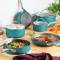 Premium Teal Hard Anodized Cookware Set Non-Stick, Oven Safe, Gas Stovetop Compatible with Glass Lids Manufacturers, Suppliers in Gota