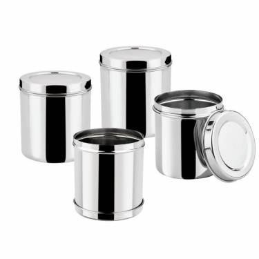 Round Stainless Steel Storage Container – Holds Up to 4Kg Durable & Silver Finish Manufacturers, Suppliers in Delhi