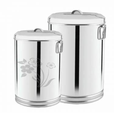 Silver Stainless Steel Kitchen Canisters – Round & Durable Multiple Sizes Manufacturers, Suppliers in Delhi