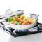 Versatile Silver Stainless Steel Kadai Featuring Sturdy Handles, Even Heating, and Secure Lid, Compatible with Induction Manufacturers, Suppliers in Delhi