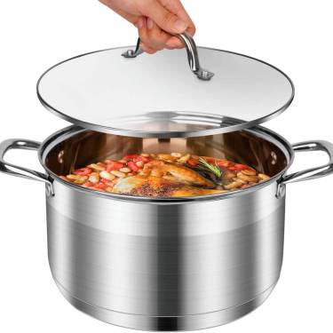 Versatile Stainless Steel Stock Pot Heavy-Duty Design, Glass Lid, Induction and Halogen Compatible Manufacturers, Suppliers in Nagpur
