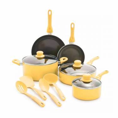 Yellow Nonstick Aluminum Cookware Set Ceramic, Induction Ready, Dishwasher Friendly, Heat-Resistant Manufacturers, Suppliers in Punjab